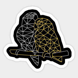 Gold and silver lovebirds Sticker